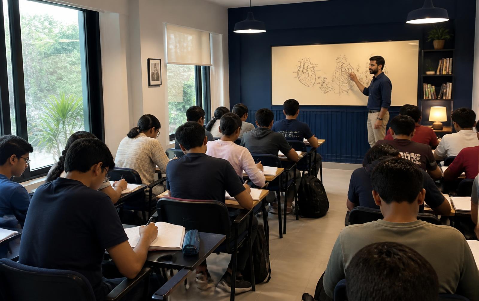 Focused students engaged in conceptual science learning at Joshi's Academy in Kharadi